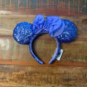 Walt disney world Minnie Ears Headband Purple Blue Mickey Mouse sequins sparkly